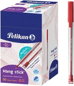 Długopisy - Długopis czerwony z uchwytem zawieszenia Hang Stick K86 1mm 50szt PELIKAN - miniaturka - grafika 1