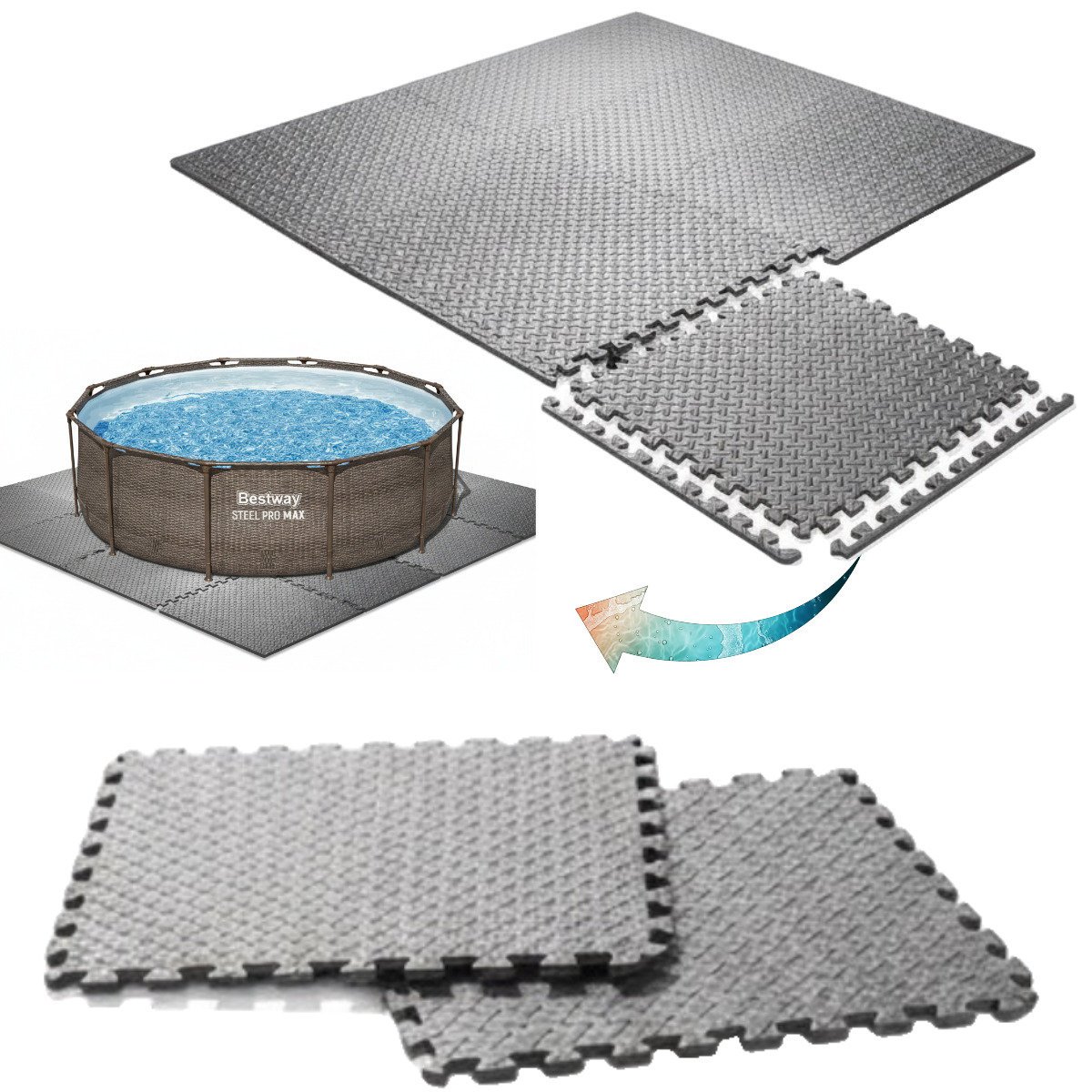 Bestway Mata piankowa folia pod basen stelażowy power steel 366x100cm