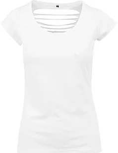 Build Your Brand Build Your Brand Women's Ladies Back Cut Tee T-Shirt, White, XS BY035-00220-0058 - Koszulki i topy damskie - miniaturka - grafika 1