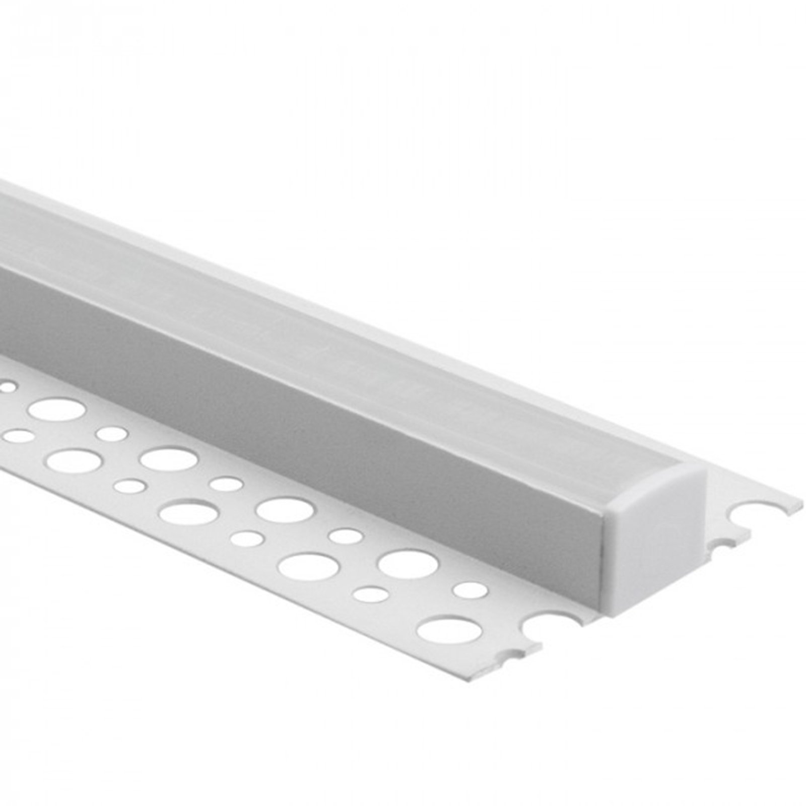 Profil Aluminiowy Natynkowy Bia³y do LED do P³yt KARTON / GIPS 2m z MroŸnym Kloszem i Zaœlepkami Ecolight