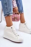Moda i Uroda OUTLET - Wysokie Trampki Na Ukrytym Koturnie Big Star LL274035 Białe-39 - miniaturka - grafika 1
