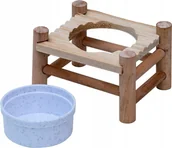 Akcesoria dla gryzoni - Panama Pet Stojak z miską dla gryzoni i królika, drewno/plastik, 14x10x8,5cm/150ml - miniaturka - grafika 1