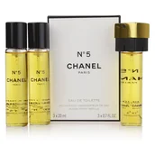 Zestawy perfum damskich - Chanel No.5 Purse Spray 3x20ml woda toaletowa wkłady + atomizer - miniaturka - grafika 1