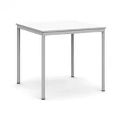 Stoły - B2B Partner Stół do jadalni, blat biały 800 x 800 mm, podstawa jasnoszara 555749 - miniaturka - grafika 1