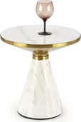 Ławy i stoliki kawowe - Stolik kawowy TALBI 50x50 biały marmur/złoty - miniaturka - grafika 1