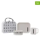 Sztućce dla dzieci - Design Letters 4-częściowy zestaw naczyń "Classics in a suitcase" w kolorze białym - miniaturka - grafika 1