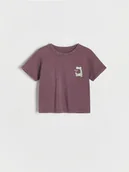 Bluzki dla niemowląt - Reserved - T-shirt oversize - fioletowy - miniaturka - grafika 1