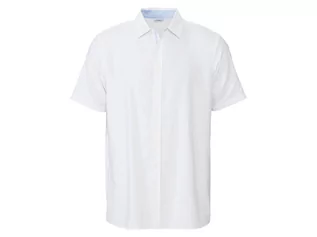 Koszule męskie - LIVERGY LIVERGY Koszula męska z lnem, regular fit (XL (43/44), Biały) 4052916023594 - grafika 1