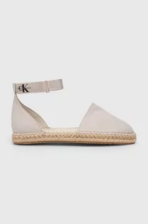 Espadryle damskie - Calvin Klein Jeans espadryle ANKLE ESPADRILLE kolor beżowy YW0YW01027 - grafika 1