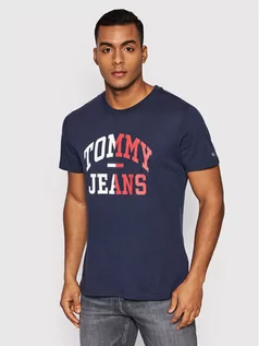 Koszulki męskie - Tommy Jeans T-Shirt Entry Collegiate DM0DM12421 Granatowy Regular Fit - grafika 1