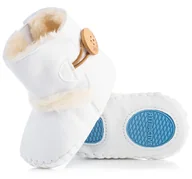 Buty dla dziewczynek - Śliczne białe kozaczki niemowlęce, niechodki 18/19 - miniaturka - grafika 1