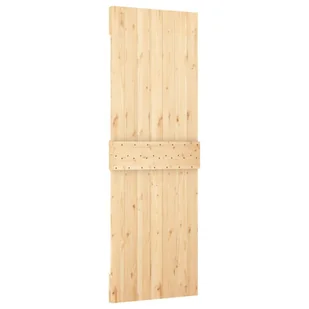 Drzwi przesuwne z osprzętem, 70x210 cm, lite drewno sosnowe 8721012082823 - Drzwi wewnętrzne - miniaturka - grafika 4
