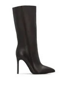 Kozaki damskie - Eleganckie brązowe kozaki z miękkiej skóry - miniaturka - grafika 1