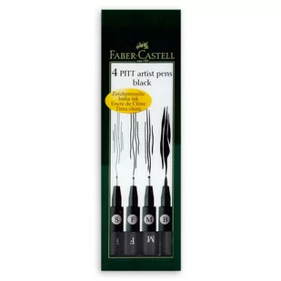 Faber Castell Cienkopis FABER-CASTELL artys.4szt. 167100 czarny - Akcesoria kreślarskie - miniaturka - grafika 3