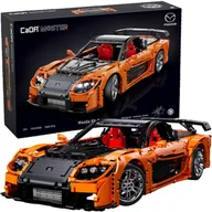 Klocki - Klocki konstrukcyjne CaDA Zdalnie sterowane auto 56 cm pomarańczowy samochód pojazd wyścigówka Mazda RX-7 3305 elementów RC - miniaturka - grafika 1