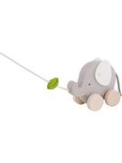 Zabawki zręcznościowe - Goki Zabawka "Słoń z liściem" do ciągnięcia - 12 m+ - miniaturka - grafika 1