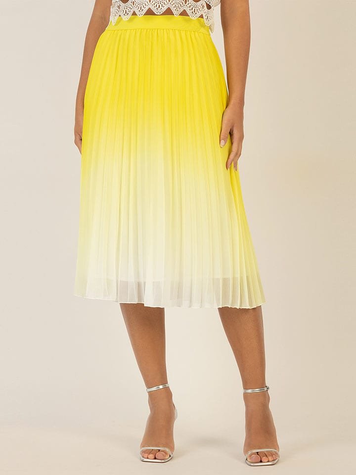 APART Spódnica plisowana w kolorze żółtym