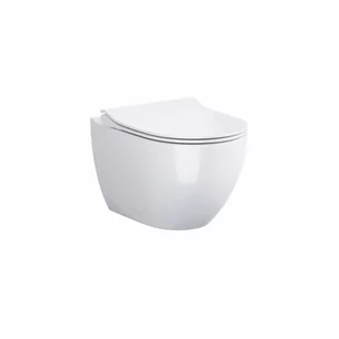 Cersanit Zen Zestaw Toaleta WC podwieszana 50x36 cm CleanOn bez kołnierza z deską wolnoopadającą slim Duroplast biała EcoBox S701-428-ECO - Miski WC - miniaturka - grafika 1