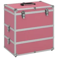 Kosmetyczki, organizery i kuferki - Vida Kuferek na kosmetyki 37 x 24 x 40 cm różowy aluminiowy V-91841 - miniaturka - grafika 1