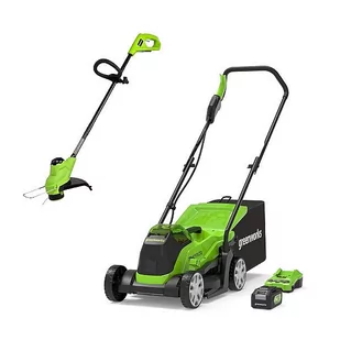 Zestaw kosiarka + podkaszarka Greenworks GD24LM33LT25K4 24V + akumulator 4Ah + ładowarka - Kosiarki - miniaturka - grafika 1