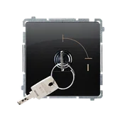 Wyłączniki światła i elektryczne - Wyłącznik na kluczyk „0-I” BASIC - czarny mat - miniaturka - grafika 1