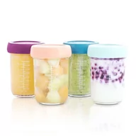 Lunch boxy - Babymoov szklane pojemniki z wieczkami 4x 240 ml - miniaturka - grafika 1