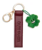 Plecaki - NICI 62018 breloczek do kluczy, taśma ze sztucznej skóry, 10 cm, z koniczynką, czerwony towarzysz do plecaka lub torby, uchwyt na klucze dla małych i dużych - miniaturka - grafika 1