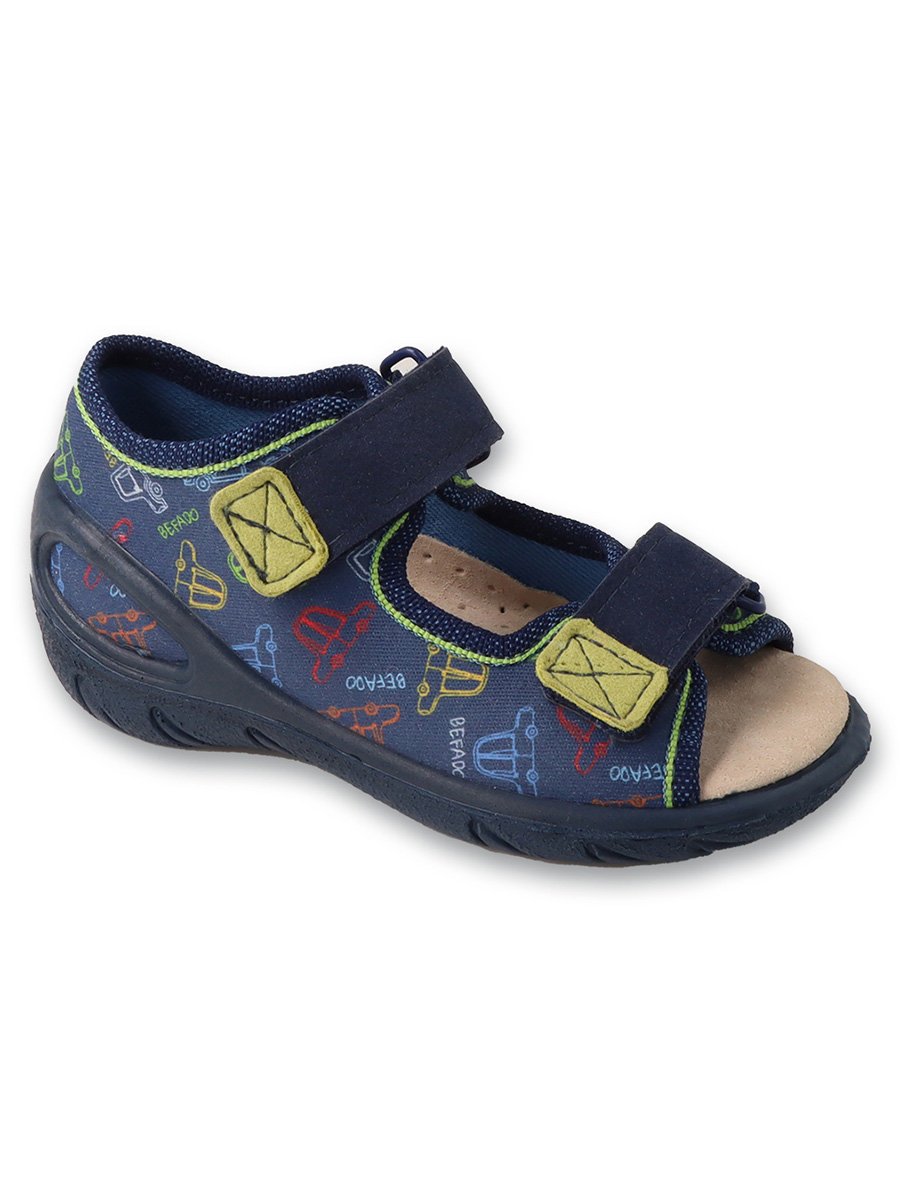 Chłopięce kapcie samochody granatowe Befado r.21