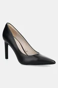 Czółenka - Calvin Klein szpilki skórzane HEEL PUMP 90 - LTH kolor czarny HW0HW02336 - miniaturka - grafika 1