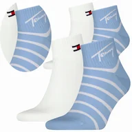 Skarpetki męskie - Tommy Hilfiger Jeans Skarpety Męskie Stopki 35-38 Biała Niebieska - miniaturka - grafika 1