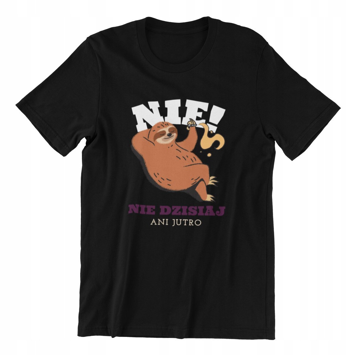 LENIWIEC KOSZULKA MĘSKA Z NAPISAMI NADRUK ŚMIESZNA