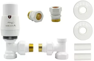 Varioterm Zawór termostatyczny ELEGANT kątowy All in One - biały miedziana - CU 15 mm AELGS0206C/FK(Cu) - Zawory i kraniki - miniaturka - grafika 1