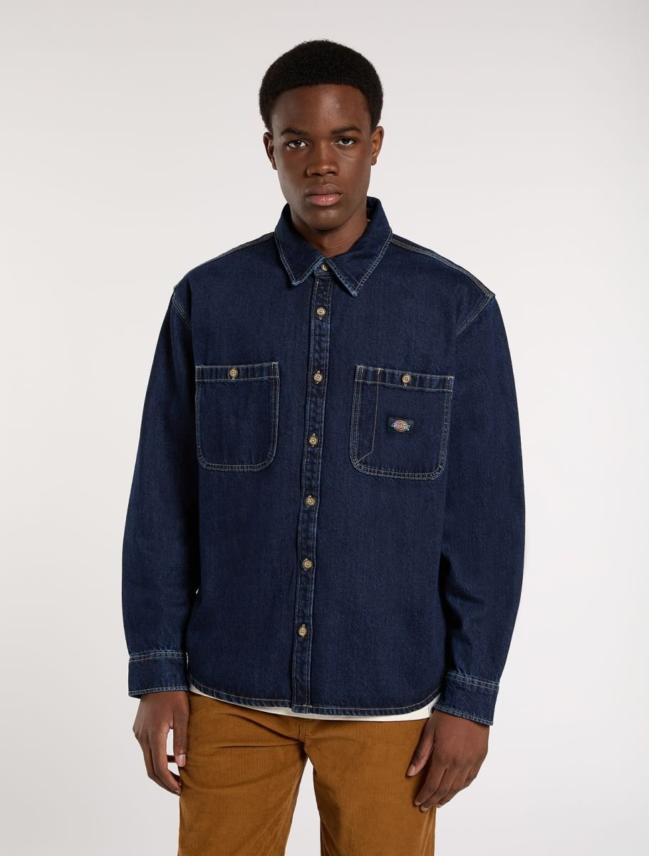 camicie uomo dickies mechanic dnm shirt - dk0a87px 0dd1 dark indigo