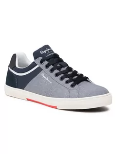 Półbuty damskie - Pepe Jeans Półbuty Rodney Chambray PMS30708 Niebieski - grafika 1