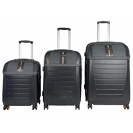 Walizki - Zestaw walizek SEMI LINE T5734-0 Czarno-pomarańczowy - miniaturka - grafika 1