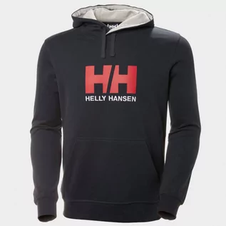 Koszulki sportowe męskie - Męska bluza dresowa nierozpinana z kapturem HELLY HANSEN HH LOGO HOODIE - granatowa - grafika 1