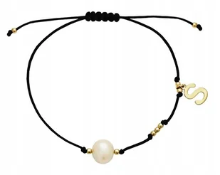 Bransoletka dla chrzestnej inicjały litera perła - Bransoletki - miniaturka - grafika 1