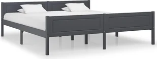 Łóżko z litego drewna sosna szara 180x200 cm - Łóżka - miniaturka - grafika 1