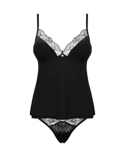 Komplet Bella Rou top + figi Czarny (Rozmiar XS/S) - Piżamy damskie - miniaturka - grafika 3