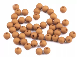 Kule Plastikowe Matowe Beż Carmel 6Mm 40Szt - Półfabrykaty do biżuterii - miniaturka - grafika 1