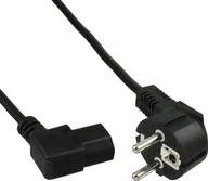 Kable - Kabel zasilający InLine 60pcs. Bulk-Pack InLine® Power cable, CEE7/7 angled to IEC-C13 left angled, black, H05VV-F, 3x0.75mm², 0.5m - miniaturka - grafika 1