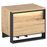 Szafki nocne - Stolik nocny QUANT QS-03 dąb artisan/czarny - miniaturka - grafika 1