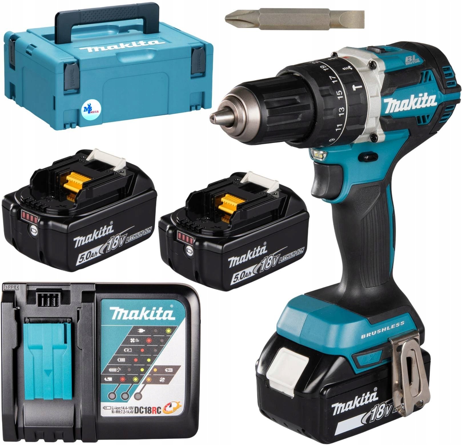 Makita Wiertarko-wkrętarka DHP484RT3J 18 V 3 x akumulator 5 Ah