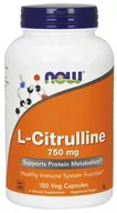 Witaminy i minerały dla sportowców - Now Foods Sklep L-CITRULLINE 750 MG 180 KAPSUŁEK WEGETARIAŃSKICH - miniaturka - grafika 1