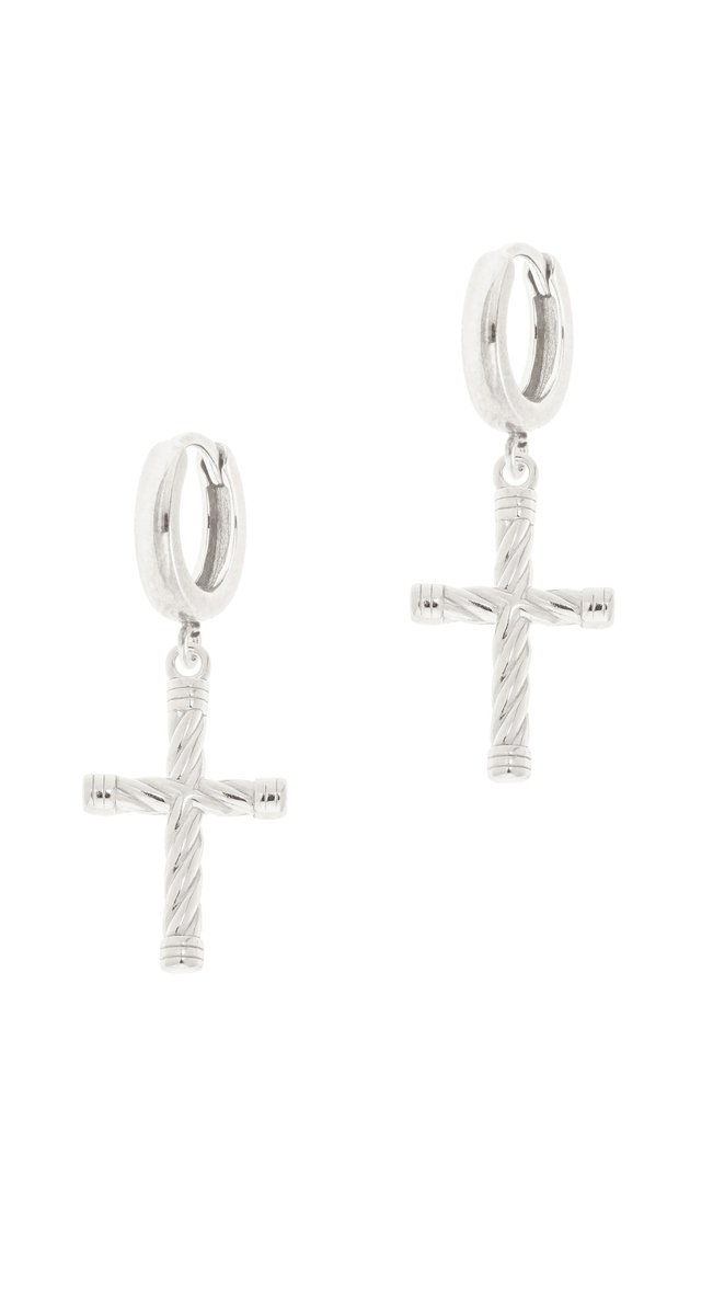 Srebrne kolczyki z plecionymi krzyżami