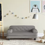 Meble do sypialni - vidaXL Sofa dla dzieci, szara, 70x45x30 cm, sztuczna skóra - miniaturka - grafika 1