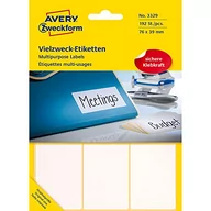 Etykiety samoprzylepne i bloki etykiet - Avery Zweckform zweckform Mini etykiety w arkuszach do opisywania ręcznego 76 x 39mm białe 192 sztuki - miniaturka - grafika 1