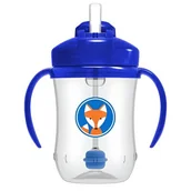 Kubki dla dzieci - Dr Brown's Kubek pierwsza słomka 270ml niebieski 6m+ - miniaturka - grafika 1