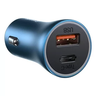 Baseus Golden Contactor Pro szybka ładowarka samochodowa USB Typ C / USB 40 W Power Delivery 3.0 Quick Charge 4+ SCP FCP AFC + kabel USB Typ C - Lightning niebieski (TZCCJD-03) - Kable USB - miniaturka - grafika 3
