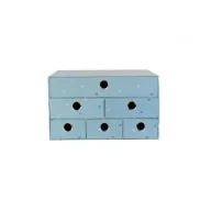 Opakowania i torebki na prezenty - Pudełko na biurko z 6 szufladkami Sweet Blue - miniaturka - grafika 1